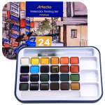 Watercolour Paint Set In Tin Case - Professional 24 Colour
