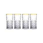 4 Piece Timeless Juice Glass Set Clear With Gold Rim