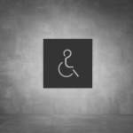 Wheelchair Sign D07 - Black - Powder Coated Aluminum