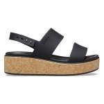 Brooklyn Cork Low Wedge Sandal - Black black W11
