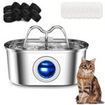 Cat Water Fountain Stainless Steel 108OZ 3.2L Automatic Pet Water Fountain Dog Water Dispenser With Water Level Window And Ultra