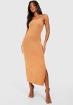 Premium Super Soft Racer Low Scoop Midaxi Dress - Caramel