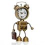 Ayrely Industrial Steampunk Robot Table Clock Battery Operated Metal Desk&shelf Clock Retro Mechanical Decorative Clock For Home Living Room Firepla