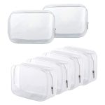 Beforyou 6 Pack Clear Toiletry Carry Pouch With Zipper Portable Plastic Waterproof Cosmetic Bag Tsa Approved For Vacation Travel