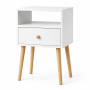 2-TIER Bedside Table Nightstand With Drawer For Bedroom Storage
