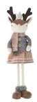 Grey Textile Girl Deer 31X40CM