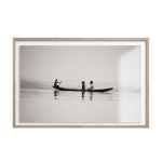 Boats At Dawn Art Print - A2 420 X 594MM Framed - Natural Frame