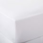 Cotton Rich Percale 200 Thread Count Fitted SHEET - White - Double Xd 137 X 192 X 35CM