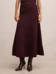 Elliotte Knitted Full Midi Skirt - XL Plum Co-ord
