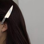1PC 2PCS Funny Style Knife Shaped Hair Side Clips Trendy Hair Fringe Clips Stylish Hair Barrettes For Women And Daily Use Wear