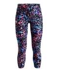 Girls' Heatgear Armour Printed Ankle Crop Leggings - Black Yxs