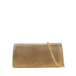 K signature Metallic Clutch -gold