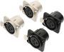 4PCS Xlr Female Sockets Chassis Mount Pin Audio Connectors Compact