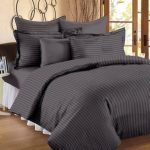 - Comforter 5 Piece Set Striped Chocolate Queen