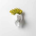 Rhino Wall Planter Head tail - Gloss White Head