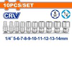 10 Piece 1 4" Drive Socket Set WST4410