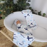 Wrap Set Swaddle Set Shades Of Blue Airplanes