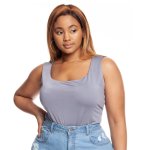 Donnay Plus Size U-scoop Polyamide Bodysuit - Grey