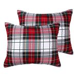 Levtex Home - Spencer Plaid Quilted Standard Sham 26X20IN. - Christmas Tartan Plaid - Red Green White Blue Gold - No Insert - Se