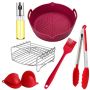 Heavy Duty Air Fryer Reuseable Silicone Pot And Accessories Set - 12 Piece