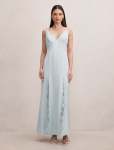 Salome V Neck Lace Maxi Dress - 16 Aqua Oasis