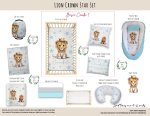 Cot Duvet Bedding Lion Crown Star Set