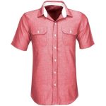 Mens Short Sleeve Windsor Shirt Red