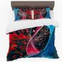 Blue And Red Abstract Duvet Cover Set Double