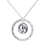 Baby Feet Pendant Necklace By Luvalti - Love Dream Hope Trust Necklace - Mother Jewelry