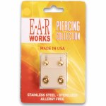 Stainless Steel Gold Plated Earrings - Large Ball