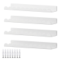 Wall-mounted Metal Book Shelves Floating Storage Rack Set Of 4
