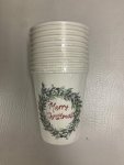 Merry Christmas Cups Pack Of 10