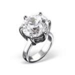 C47-C5021 - 925 Sterling Silver Ring European Bead Charm - Clear Stone Ring