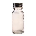 50ML Clear Glass Generic Bottle With Aluminium Screw Cap - Black 28 410