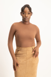Lucy Long Sleeve Bodysuit - Mocha - M