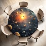Planets Three Round Tablecloth
