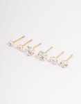 Waterproof Gold Plated Stainless Steel Square Earring Pack