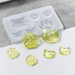 1PC Diy Silicone Casting Mold Lovely Cat Bear Palm Drop Glue Mold Epoxy Resin Cat Claw Bear Claw Silicone Casting Mold For Diy P