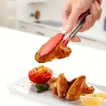 Durable Stainless Steel Food Tongs With Nylon Grip - Heat-resistant Anti-scald Cooking & Bbq Clip For Steak Buffet And Outdoor U