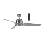 Satin Chrome Steel And Glass Remote Control With 6 Speed Control Pole Or Flush Mount Fan