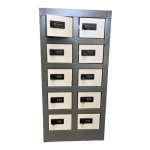 Steel Cell Phone Locker Metal 10 Compartment 61 X 30 X 30 Cm CELLOCK10-GREYIVORY