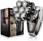 7D Head Shavers For Bald Men Shpavver Detachable Head Shaver LED Display Dry Wet Bald Head Razor IPX7 Waterproof Head Shavers Wi
