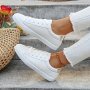 Women's Trendy Flat Sneakers Casual Lace Up Outdoor Shoes Comfortable Fashion Shoes For Daily Wear