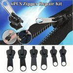 6PCS Instant Zipper Repair Kit With Universal Design & Multiple Sizes Replacement Zipper