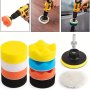 11PCS 7.62 Cm Car Polishing Sponge Disc Self-adhesive Flat Wave Waxing Set Wool Wheel Polishing Wheel