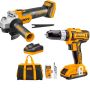 Ingco - Cordless Drill And Grinder With 2.0 Battery Charger & Tool Bag