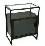 Four Corners Metal Glass And Wood Evan Pedestal