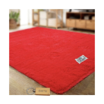 Smte New Premium Fluffy Carpet rug & Complementary Tieback And Keyring Red With Keychain
