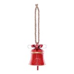 Small Red Christmas Bell With Metal Bow 15CM