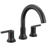 Delta Trinsic Roman Tub Faucet Matte Black Deck Mount Bathtub Faucet Matte Black T2759-BL Valve Not Included